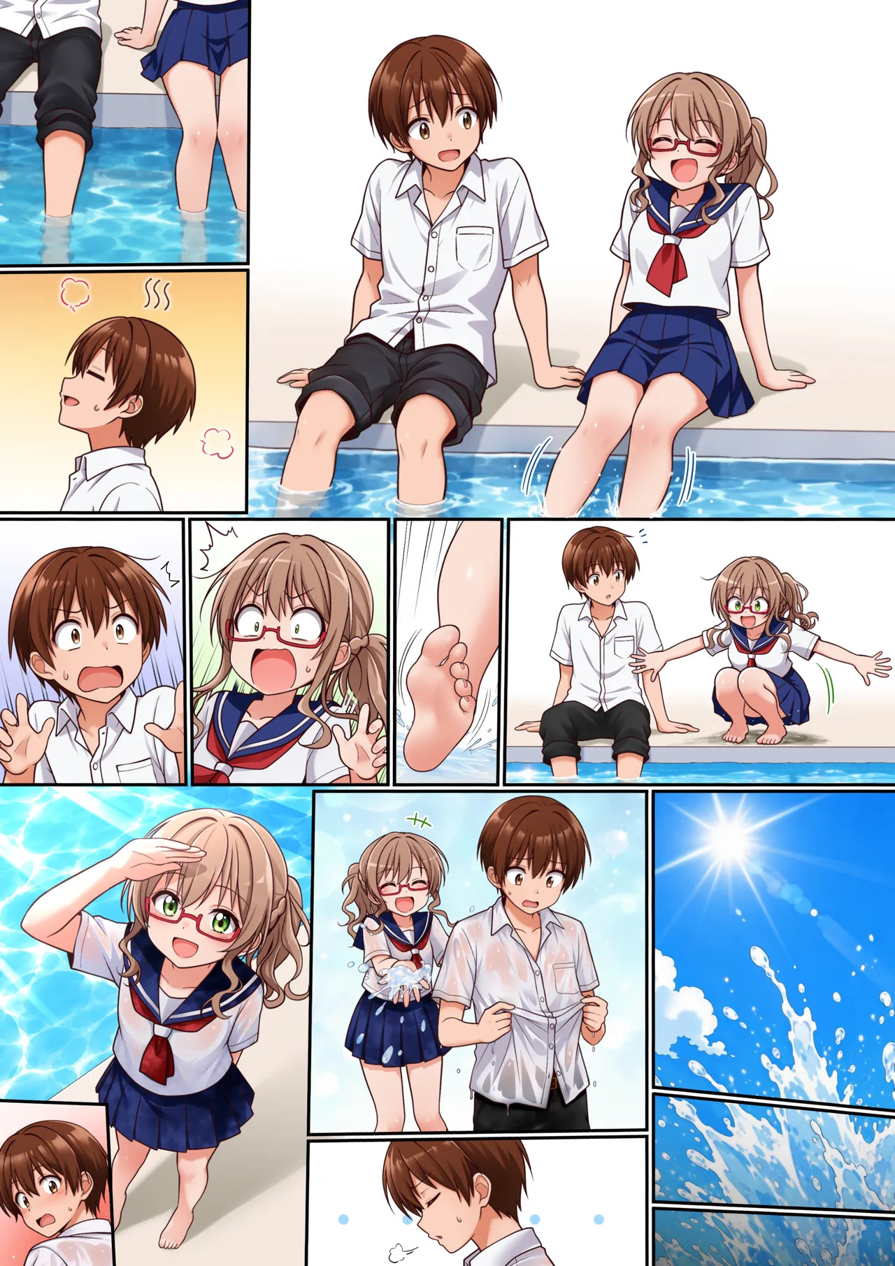 オリキャラ【真央＆翔太】夏のプールでイチャイチャ3ページ漫画 page 5 full