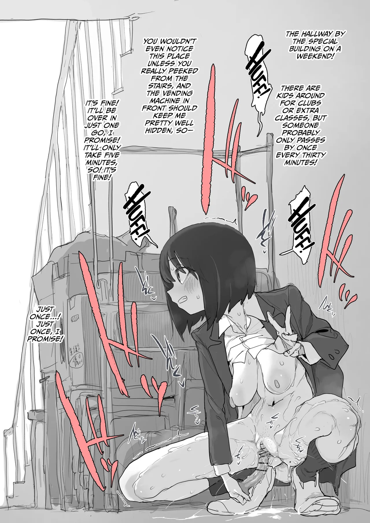 Kaidan Waki de Roshutsu Ona no Renshuu Shitetara Tomodachi ga Kite Pinchi no Runa-chan page 2 full