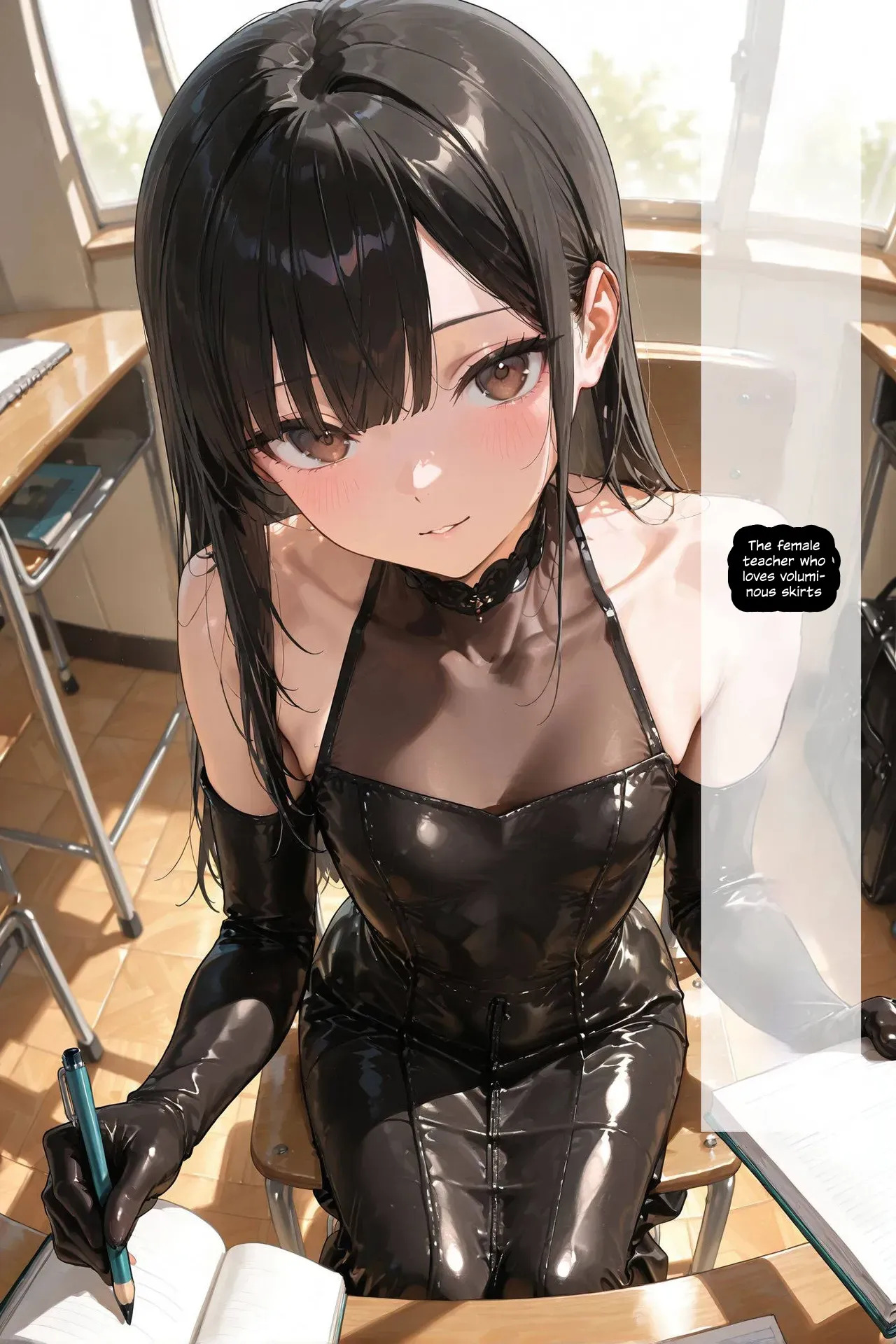 A Day for Leather Fetishists with a Female Teacher in a Hobble Skirt page 1 full