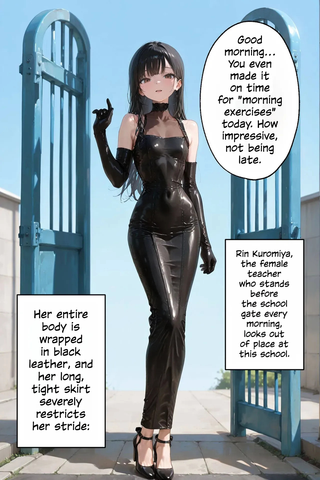 A Day for Leather Fetishists with a Female Teacher in a Hobble Skirt page 2 full