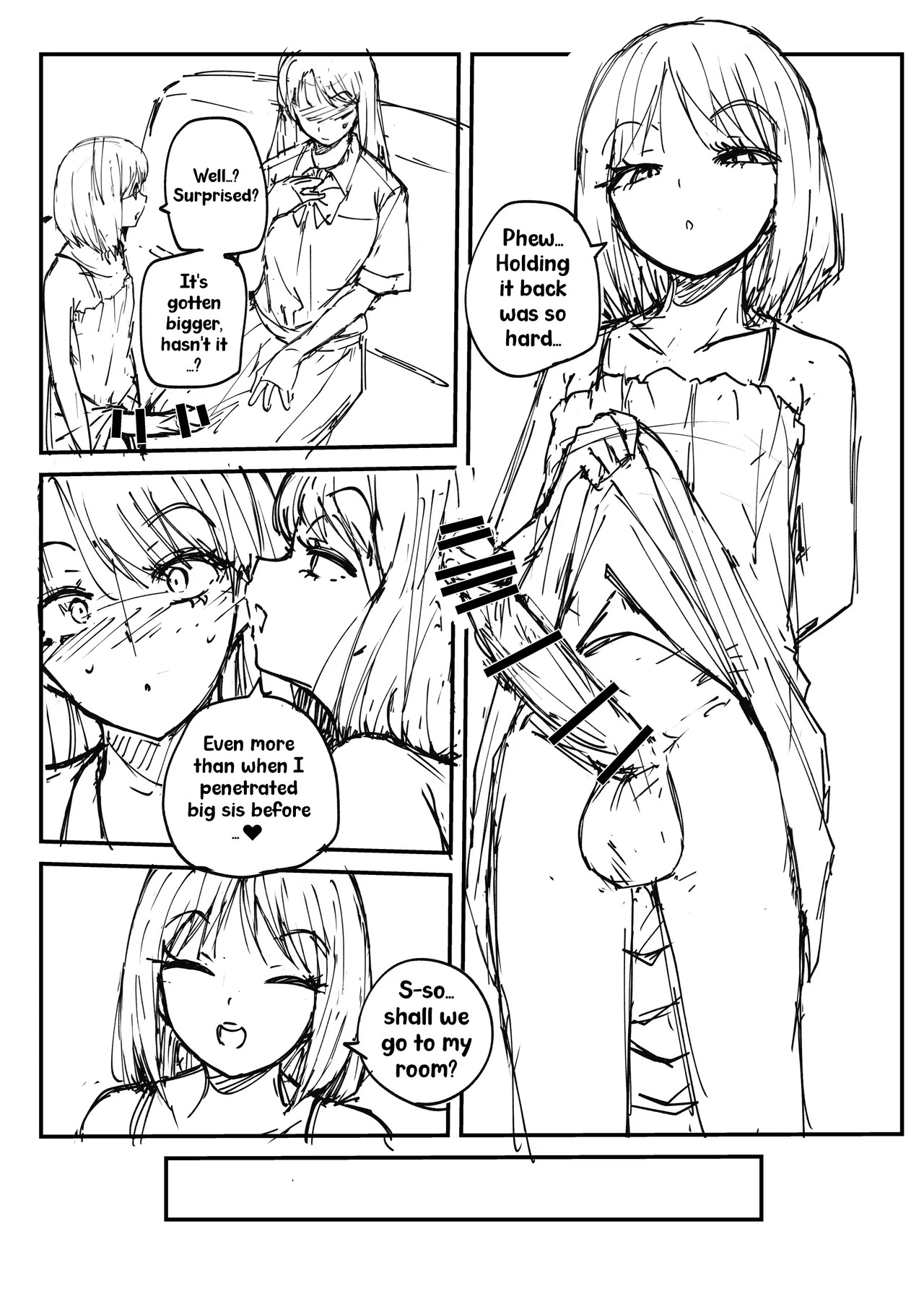 Senpai no Himitsu | Senpai's Secret  |RAW SKETCH page 4 full